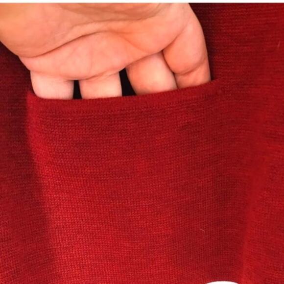 Eileen Fisher Women's Full Zip Red 100% Wool Sweater Jacket Size Medium - Picture 5 of 6